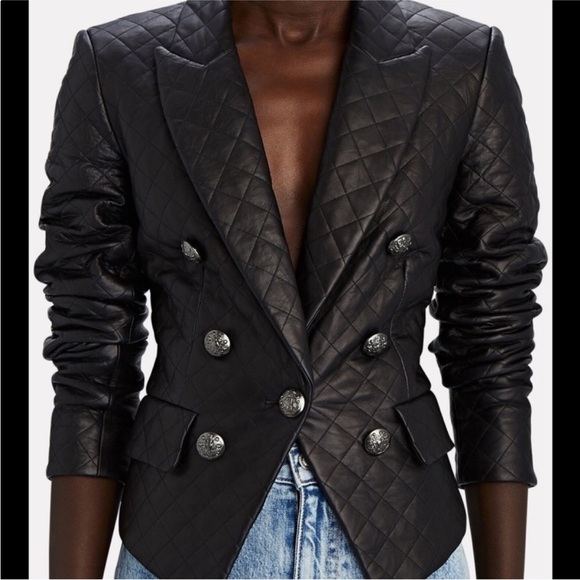 Veronica Beard Cooke Quilted Leather Jacket NWT black size 14